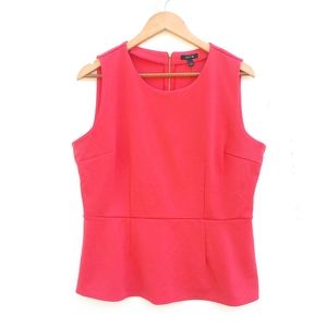 Apt 9 Red Sleeveless Peplum Back Zip Top Sz L